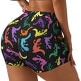 thumbnail image 2 of Kdxio Colorful Lizards Print Workout Shorts for Women Seamless Soft Smooth Gym Yoga Scrunch Active Shorts, 2 of 5