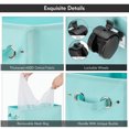 thumbnail image 4 of Lifesela X-Large Rolling Laundry Hamper, 27" Tall Slim Laundry Basket with Mesh Liner, Collapsible Dirty Clothes Hamper with Handle, Corner Laundry Bin Laundry Cart with Wheels (Light Blue), 4 of 7