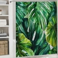 thumbnail image 6 of Orinice Tropical Plant Shower Curtain Palm Leaves Green Botanical Banana Leaf Monstera Leaf Watercolour Bathroom Curtains Set Polyester Fabric with Hooks  69x72, 6 of 7