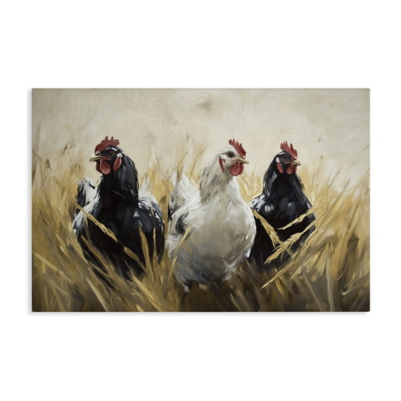 Stupell Industries Rustic Lodge Chickens In Wheat Field Canvas Art, 24 x 16, by Tina LeCour