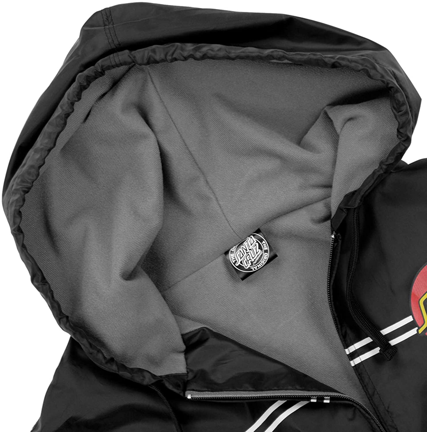 Santa Cruz Big Boys Dot Hooded Windbreaker Jackets,Small,Black//Blue