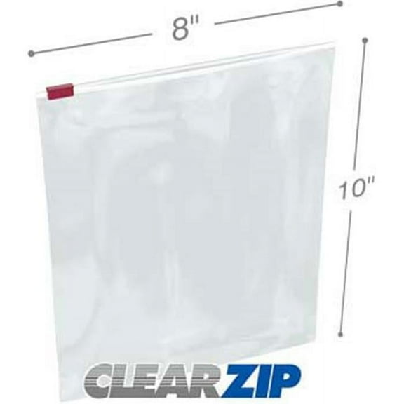 International Plastics CZSL30810 8 x 10 in. 0.003 Gauge ClearZip Slider Bag - Case of 100