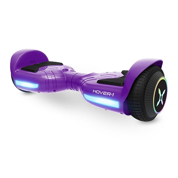 Hover1 Rocket Hoverboard, Purple, LED Headlights, 7 MPH Max Speed, 160