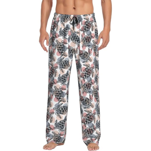 Balery Turtle Pantalones de pijama para hombre, pijama ultraligero, pantalón de descanso-Small