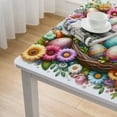 thumbnail image 4 of nygtbtfer Easter Day Table Cloth, Fitted Tablecloths with Elastic Edge, Wipeable Table Cover for Kitchen Wedding Farm Truck Sweeping Eucalyptus Leaves White, 4 of 7