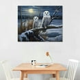 thumbnail image 2 of Nawypu Snowy Owls Canvas Wall Art Print, Owl Artwork, 2 of 4
