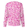 thumbnail image 4 of Women Uniforms Cute Pattern Nursing Workwear Pocket Working Stand-Up Collar Single-Breasted Protective Overalls Jacket Top Red L, 4 of 5