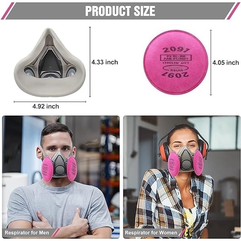 24 Pack P100 Respirator Filters - For 6000/6200/6800/7000 Series Masks, Against Dust & Particles
