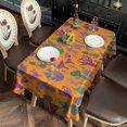 thumbnail image 2 of Purple Green Mushroom Plant Orange Pattern Rectangle Tablecloth 60"x120",Waterproof Polyester Rectangle Table Cloth, Wipeable Spillproof Polyester Tablecloth for Dining, Camping, Indoor and Outdoor, 2 of 6