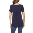 thumbnail image 3 of White Mark Women's Crisscross Neck Short Sleeve Top, 3 of 5