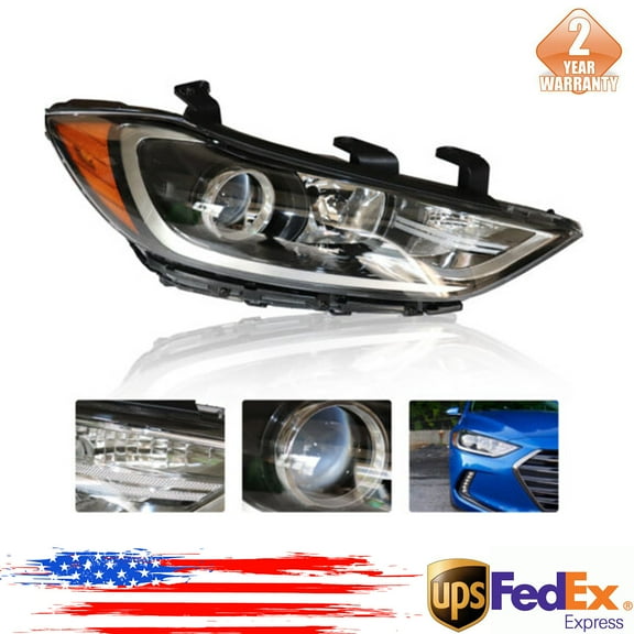 Fits 2017 2018 Hyundai Elantra Halogen Headlight Right Passenger Side Headlamp