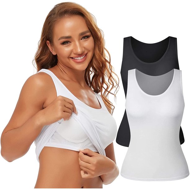 wide strap shelf bra tank