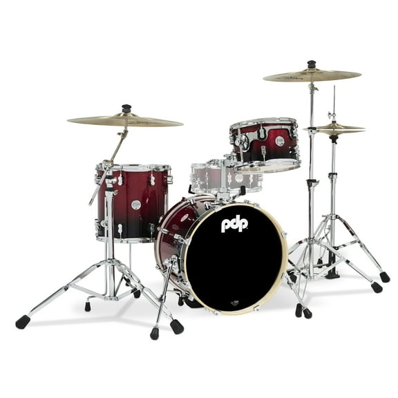 PDP PDCM18BPRB Concept Maple Bop Drum Set, Red & Black Fade - 3 Piece
