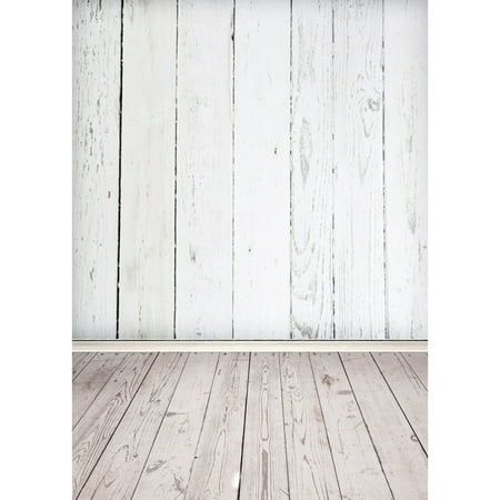 5ftx7ft Vinyl WHITE Wood Photography Background Screen Backdrop for Studio Photo