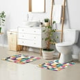 thumbnail image 6 of Yayeee Bath Rug for Bathroom Floor Non Slip Rectangle Fluffy Soft Absorbent Mat, 16"x24", Green Geometric, 6 of 7