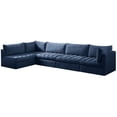 thumbnail image 4 of Meridian Furniture Jacob Navy Velvet Modular Sectional, 4 of 13