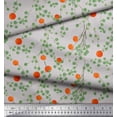 thumbnail image 2 of Soimoi Grey Cotton Duck Fabric Leaves & Orange Fruits Print Sewing Fabric Yard 42 Inch Wide, 2 of 3