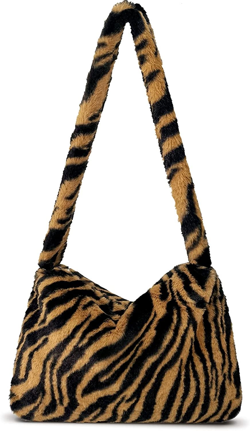 Large Capacity Fuzzy Shoulder Bags For Women Hobo Handbags Fur Handbags Fashion Bags 