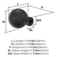 thumbnail image 5 of Amerock Collet 1-1/8 inch (29mm) Diameter Matte Black Cabinet Knob, 5 of 6