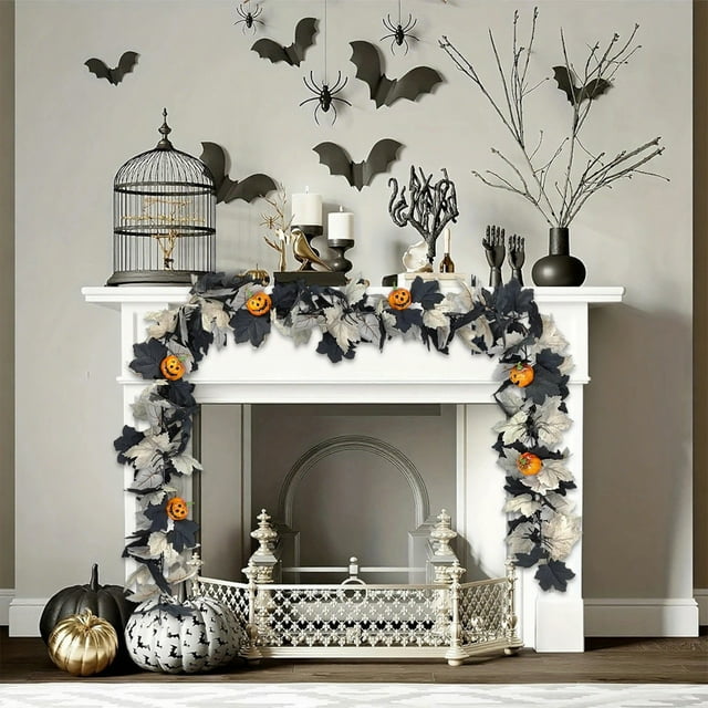 Jpxdew Fall Maple Leaf Garland Vine,Autumn Home Indoor Decor,69 Inch Artificial Foliage Rattan