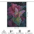 thumbnail image 2 of Glittery Butterfly Rests Hibiscus Flower Garden Cloth Fabric Bathroom Decor Set with Hooks, 2 of 7