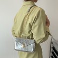 thumbnail image 4 of Bolso bandolera para mujer Bolso bandolera de PU con patrón de cocodrilo (Plata), 4 of 4
