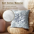 thumbnail image 5 of Blue Coral Throw Pillow Covers 18X18 Inch Summer Navy Ocean Sea Coastal Decorative Couch Pillow Cases Set of 2 for Living Room Bedroom Bed Outdoor Home Decor, 5 of 6