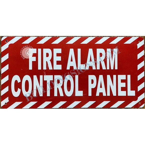 FIRE Alarm Control Panel Sign - FACP Sign (RED, Reflective, Aluminium 6X12,Rust Free)-Zebra LINE (ref-2201)