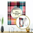 thumbnail image 3 of Designart "Pink And Blue Bohemian Plaid Design" Plaid Mirror Wall Decor - Vintage Red Plaid Mirror Wall Art For Entryway - 32" x 24" Inch, 3 of 5