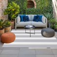 thumbnail image 2 of Grey Stripe Outdoor Rug for Patio/Deck/Porch, Non-Slip Large Area Rug 3 x 5 Ft, Modern Simple Geometric White Striped Indoor Outdoor Rugs Washable Area Rugs, Reversible Camping Rug Carpet Runner, 2 of 8