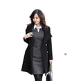 thumbnail image 2 of Minnieouse Mujer frío Otoño Invierno abrigo a prueba de viento con bolsillos ropa de moda regalos disfraz actividad Casual Abrigos y chamarras Negro, 2 of 6