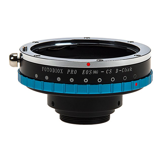 Fotodiox Pro Iris Lens Mount Adapter - Compatible with Canon EOS EF D/SLR Lenses to to CS-Mount (1" Screw Mount) Cine & CCTV Camera Body with Built-In Aperture Iris