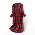 thumbnail image 2 of Ihph7 Long Sleeve Nightgowns for Women Cotton Nightgowns for Women Button Down Nightgown Sleep Shirts for Women Womens Night Gowns for Sleeping Gowns for Women Sleepwear Red L, 2 of 4