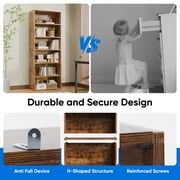 EDX 6 Tier Bookcase Storage, 63 Inch Large Tall Floor Standing Open Bookshelf for Home Office, Living Room, and Bedroom, Rust