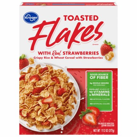 Pack of 2 - KR Toasted Flakes with Real Strawberries Cereal 11.2 oz Packaging May Vary