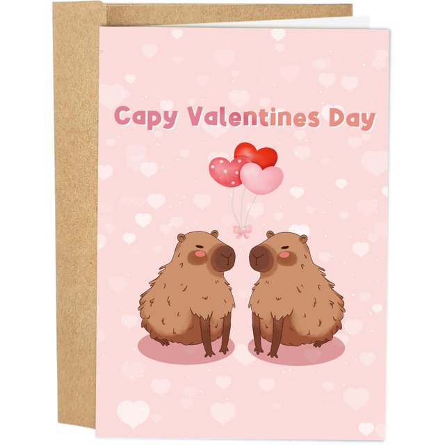 Tarjeta de San Valentín Naixiwen Capybara Capy para novio