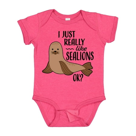 

Inktastic I Just Really Like Sea Lions Ok Gift Baby Boy or Baby Girl Bodysuit