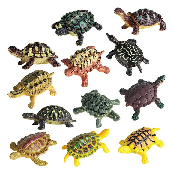 figatia 12 Pieces Simulationplastic Sea Animal Turtle Action Figures Creatures Marine Animals Classrooms Rewards Party Favors