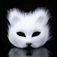 thumbnail image 5 of Máscara de mascarada de animales para hombres y mujeres, media cara, accesorios de actuación para Halloween, Liaozhai, pequeño zorro, 5 of 5