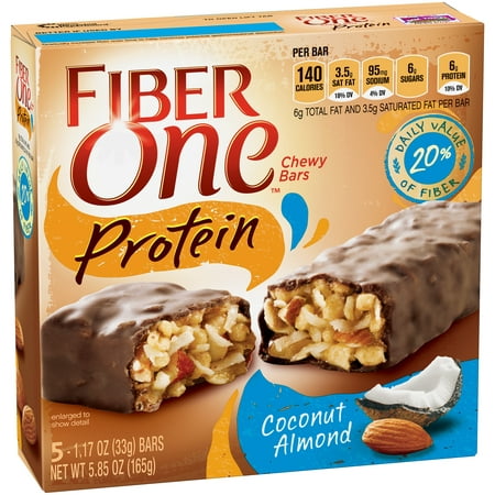 Fiber One ™ protéines de noix de coco aux amandes Chewy Barres 5-1.17 onces. wrappers