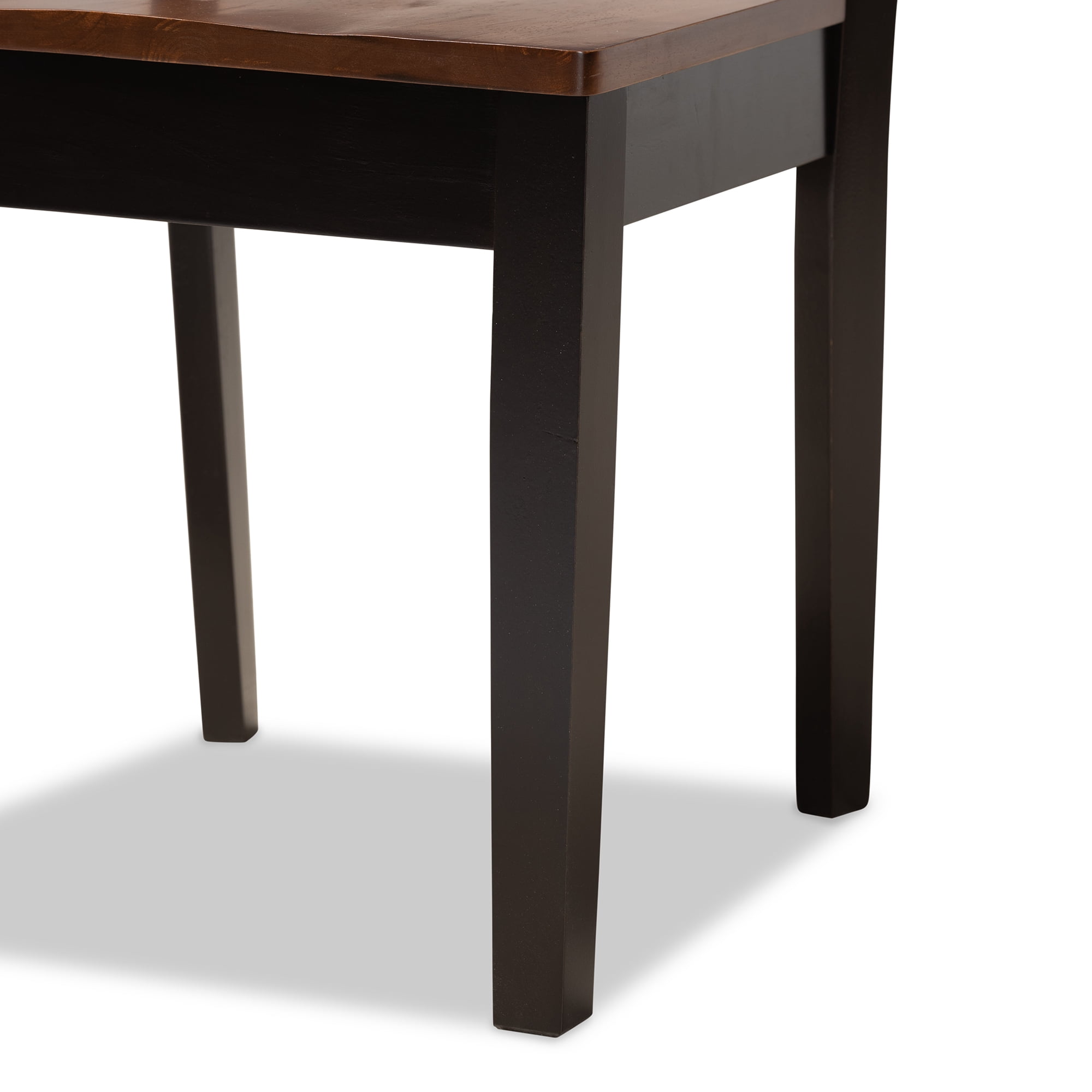Baxton Studio Luisa Modern and Contemporary Two-Tone Dark Brown and Walnut Brown Finished Wood 5-Piece Dining Set