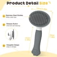 thumbnail image 6 of Euqvunn Cat & Dog Grooming Brush – Self-Cleaning Slicker Brush for Shedding, Removes Loose Fur & Tangles, Gentle & Skin-Friendly, Perfect for All Coat Types – Gray, 6 of 13