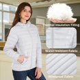 thumbnail image 6 of YUCOLEN Women's Lightweight Puffer Jacket with Hood Pockets Quilted Padded Full-zip Water-Resistant Windproof Transitional Winter Coat White S, 6 of 6