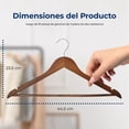 thumbnail image 2 of Ganchos de Madera Premium Serenelife, Ahorradores de Espacio, Resistentes, con Gancho Metálico Giratorio de 360°, para Abrigos, Pantalones y Vestidos, Vintage, Pack 50, 2 of 7