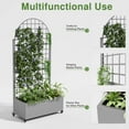 thumbnail image 3 of MAYEERTY 71" H Outdoor Raised Garden Bed Metal Planter Box with Trellis & Wheels for Vine Climbing Plants, Flowers, Herbs, 3 of 9
