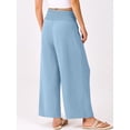 thumbnail image 3 of Pantalones Palazzo ANRABESS para mujer, pierna ancha, cintura alta, azul cielo, 3 of 6