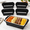 6, variant on 6-pack Foldable Chafing Dish Wind Guard, Black, For Buffet Events