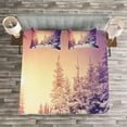 thumbnail image 3 of Ambesonne Winter Quilted Bedspread Set 3 Pcs, Dramatic Scene Sunrise, Queen Size, Multicolor, 3 of 3
