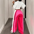 thumbnail image 3 of Dweltoz Baggy Sweat Pants High Waisted Color Block Striped Long Pants Athletic Loose Stretchy Y2k Joggers,Red L, 3 of 6