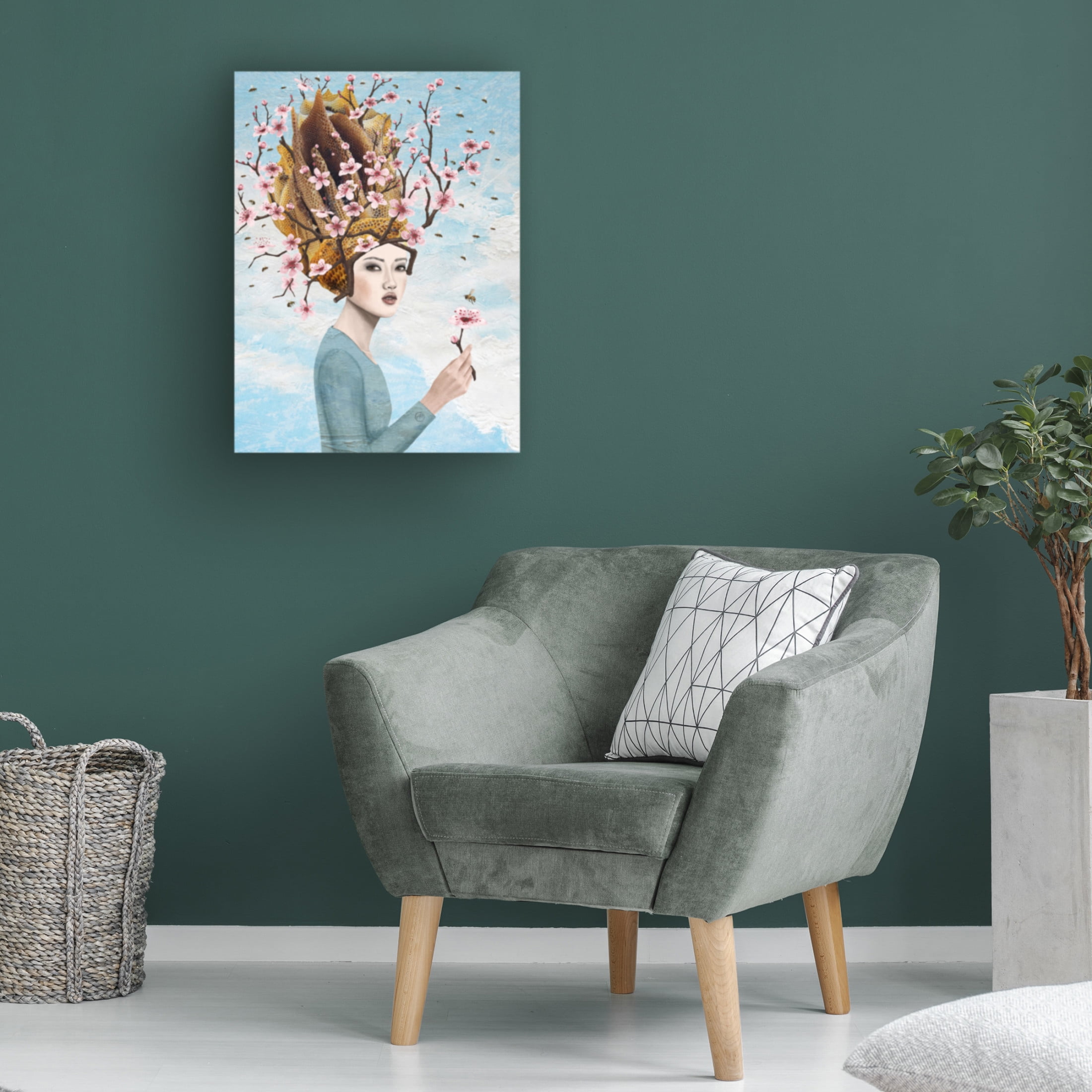 Canvas Wall Art - Paula Belle Flores 'Bee Lady' Wall Art for Living Room, Bedroom, or Office Décor by Trademark Fine Art - 24 x 32 Inches